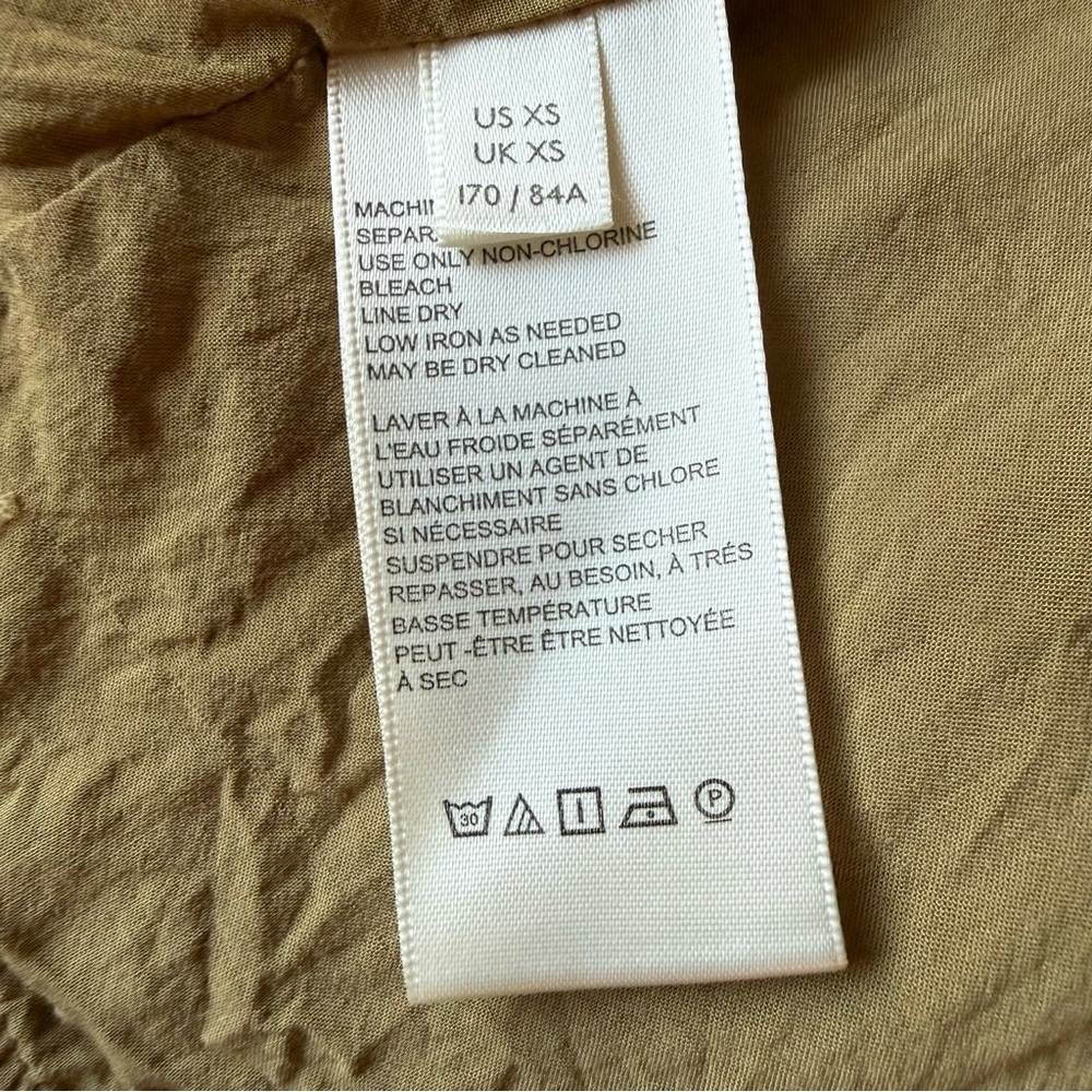 Free People button front midi dress linen cotton blend backless straps taupe XS‌ - Picture 8 of 10